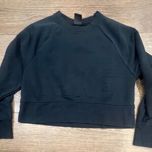 Nike Embossed Cropped Crewneck Black on Black Size  Women's XS Casual Athletic